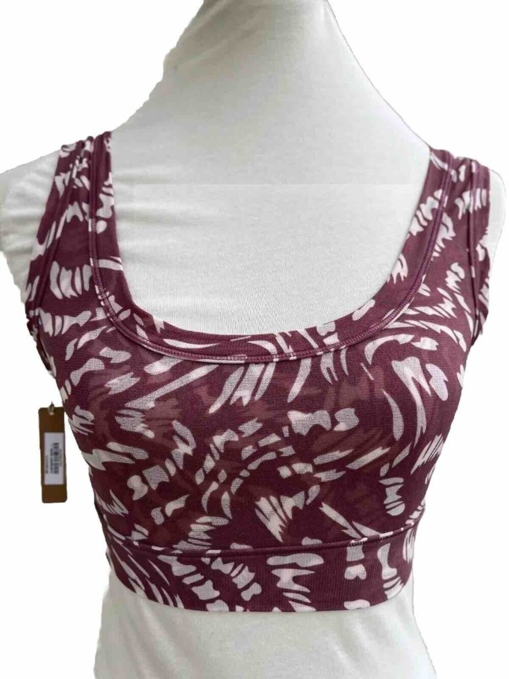 Skims Summer Mesh Scoop Bralette Raspberry Swirl L NWT